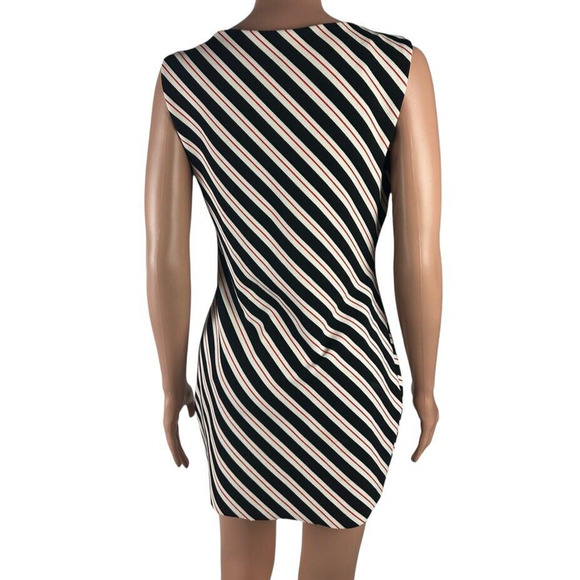 En Focus Studio Sz 6 Mini Dress Sleeveless Black White Red Stretchy New W/0 Tags - Picture 3 of 7